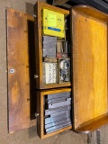 Vintage handmade wooden tool box w/ contents