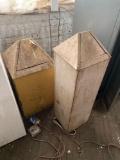 2 vintage metal trash cans