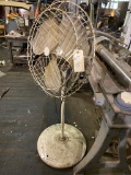 Vintage Metal fan on industrial stand, fan is 26 inches across, Powers on!