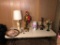 Mixed lot with cherub lamp Roman statue, vintage hairdryer and miscellaneous items