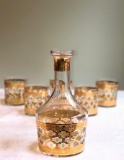 Valencia 22-Karat Gold Moroccan Themed Vintage Wine / Spirits Decanter