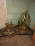 Brass chandelier and light fixture