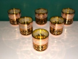 Set of 6 Gilded Glasses