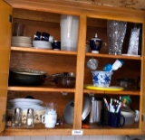 Miscellaneous kitchen items in cupboard