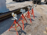 Set of (4) Ridgid Roller Head Pipe Stands