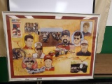 Kyle Petty Charity Ride picture in frame, appears to be facsimile signatures