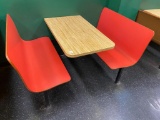 4 person cafeteria booth, approx 24 x 44 inch top