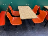 4 person cafeteria booth, approx 24 x 44 inch top