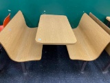 4 person cafeteria booth, approx 24 x 44 inch top