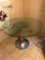 Vintage Mid Century Modern Glass Table with Metal Base