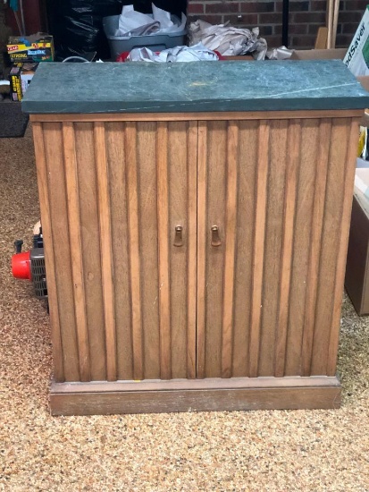 Slate Topped Wooden Cabinet