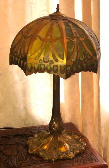 Tiffany Inspired Brass Lamp