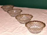 4 Glass Bowls with Gilded Highlights