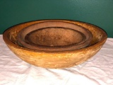 Stack of 4 Wooden Bowls