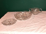 Crystal Platter and Sugar Bowl