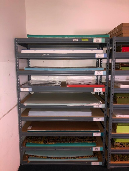 Contents of Industrial Shelf including Cordenons, Basis, French Paper Brand Card Stock