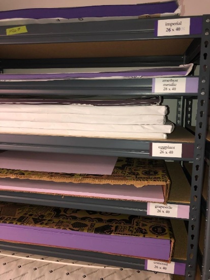 Contents of Industrial Shelf - Various Colors and Sizes of Designer Papers