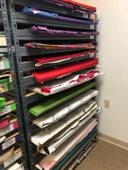 Contents of Shelf. Various Colors and Sizes of Text Weight Paper 28 X 40