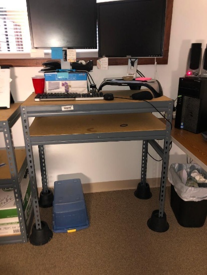 Industrial 2 shelf desk unit