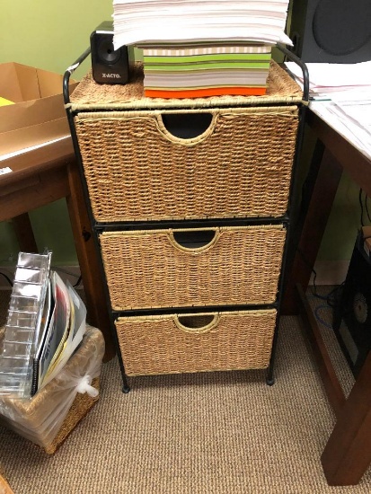 Three drawer wicker Cabinet