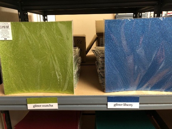 Shelf contents of Glitter paper
