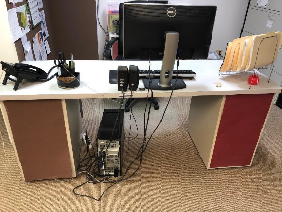 5 Drawer Desk and Office Supply - No Computer et al, FIle Holder or Phone