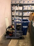 Janitor Cart with Backpack Vacuum