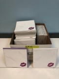 New (NIB) Box of Glitter Lips Cards & Purple Envelopes.