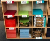9 Cubby Shelf with Text Weight Paper & Contents