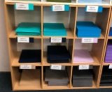 9 Cubby Shelf W/Various Colors of Card Stock
