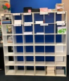 4 X 9 Bin Cubby Stackable Shelves with Contents