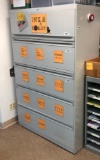 Five tier metal industrial file cabinet
