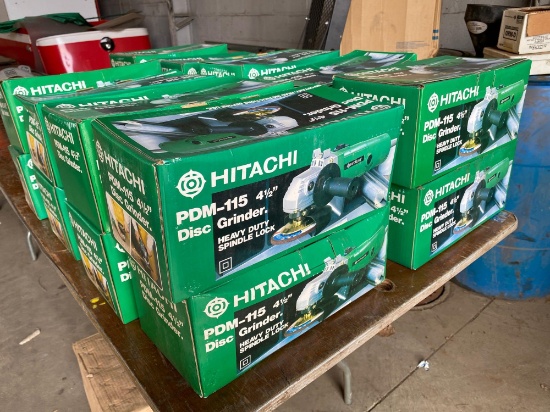 New Hitachi PDM-115/4.5 in Disc Grinder. Boxes may vary