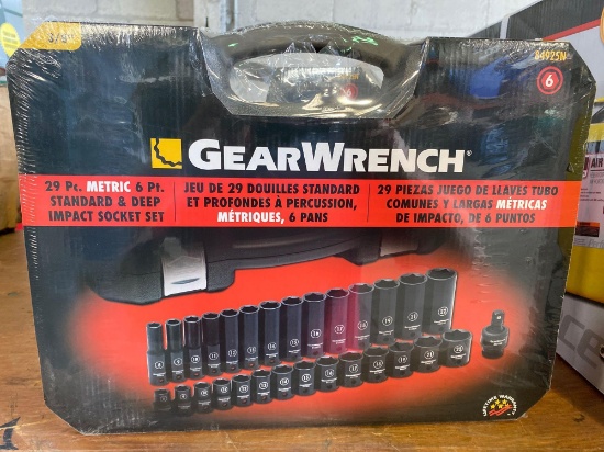 New in box, Gear Wrench brand 29 pc standard and deep impacts