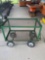 Metal cart on wheels with handle