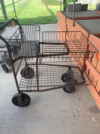 Metal cart on wheels