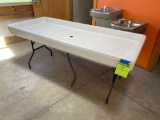 6 ft Plastic Beverage Table w/ Drain