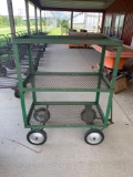 Metal cart on wheels with handle