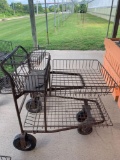 Metal cart on wheels