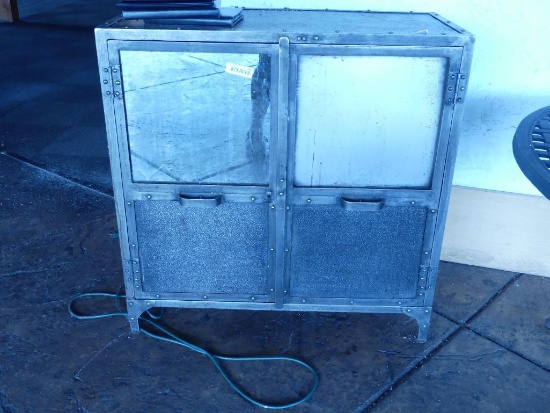 Metal Storage Cabinet with Contents