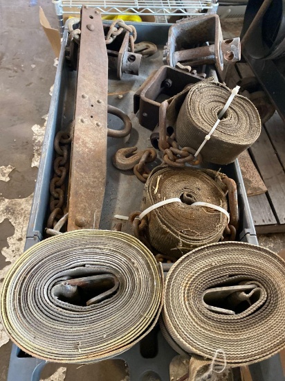 Group of trailer straps and ratcheting winches