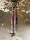 Trailer jack and sledge hammer