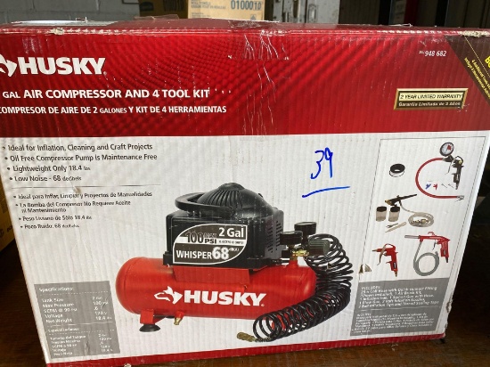 New Husky Whisper 68 2 gal Air Compressor
