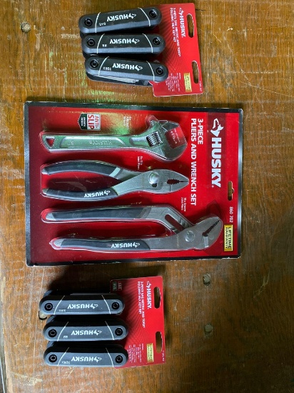 New Husky pliers, adjustable wrench and Hex Head sets