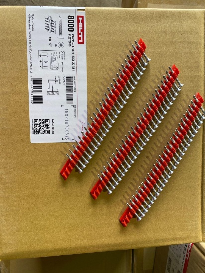 (2) New cases of Hilti 6x1-1/4 Collated drywall screws (16000 pcs) times 2 cases