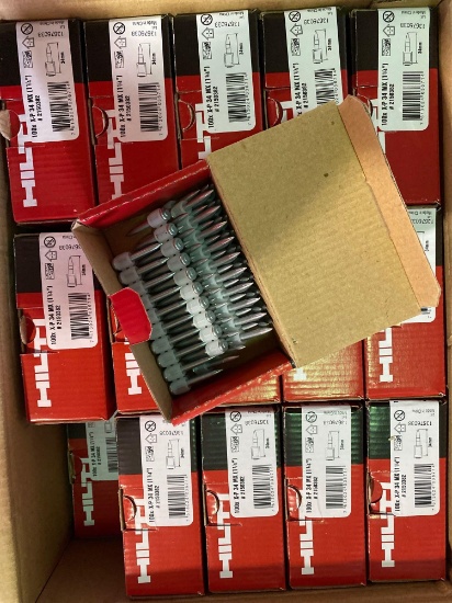 (2) New cases of Hilti 1-1/4in Collated Concrete/Steel Fasteners, 30 boxes per case, times 2 cases