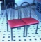 Black Framed Chairs with Red Vinyl X 4