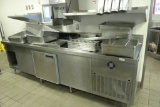 Sandwich Maker with Cooler Below & Stainless Inserts on Top of Unit.