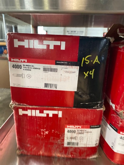 (4) cases of Hilti S-MD12, 14x3/4 in Self Tapping Fasteners-tames 4 cases-16000 pcs