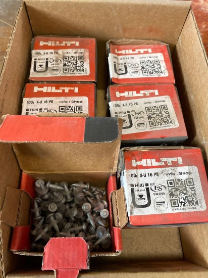 (6) boxes of Hilti XU16 PB Steel/Concrete Fasteners
